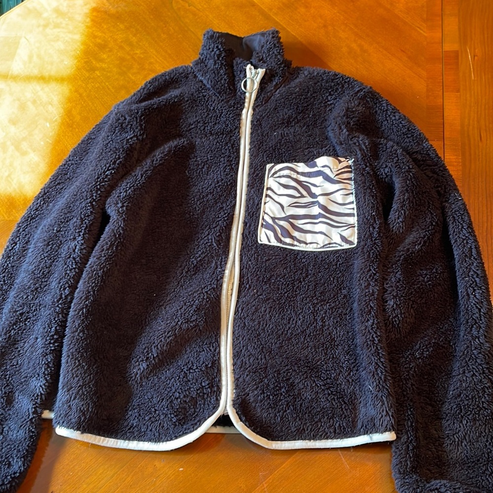 H&M divided zebra pocket sweater